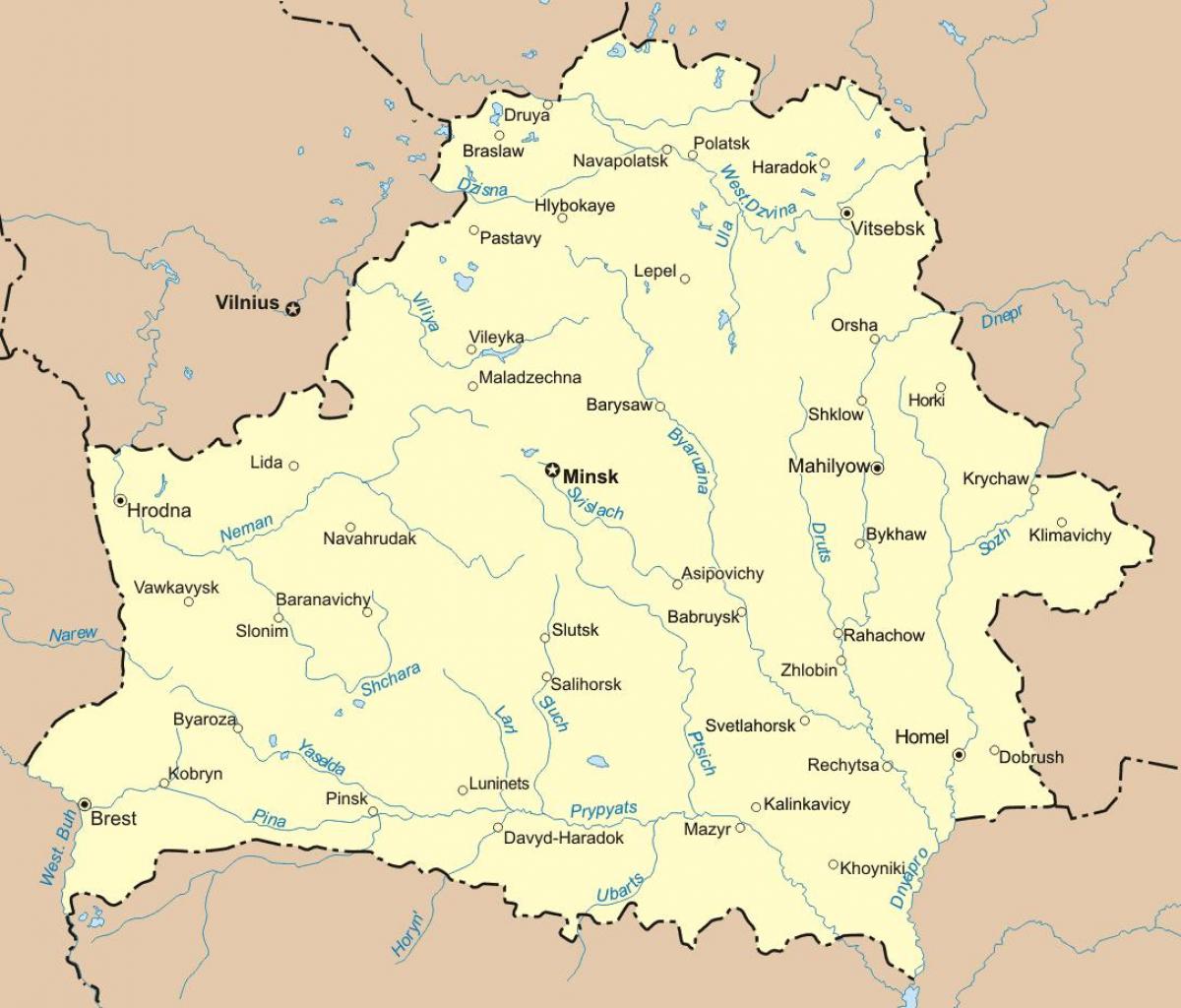 mapa da bielorrússia